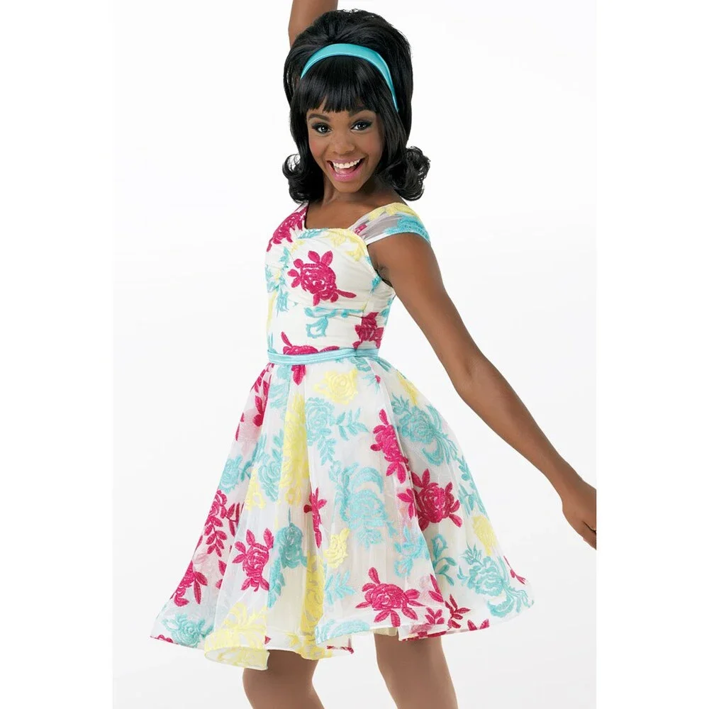 Pre-Owned Dance Costume Weissman 9553 Medium Child Pink 60's Dress Jazz Tap Hai